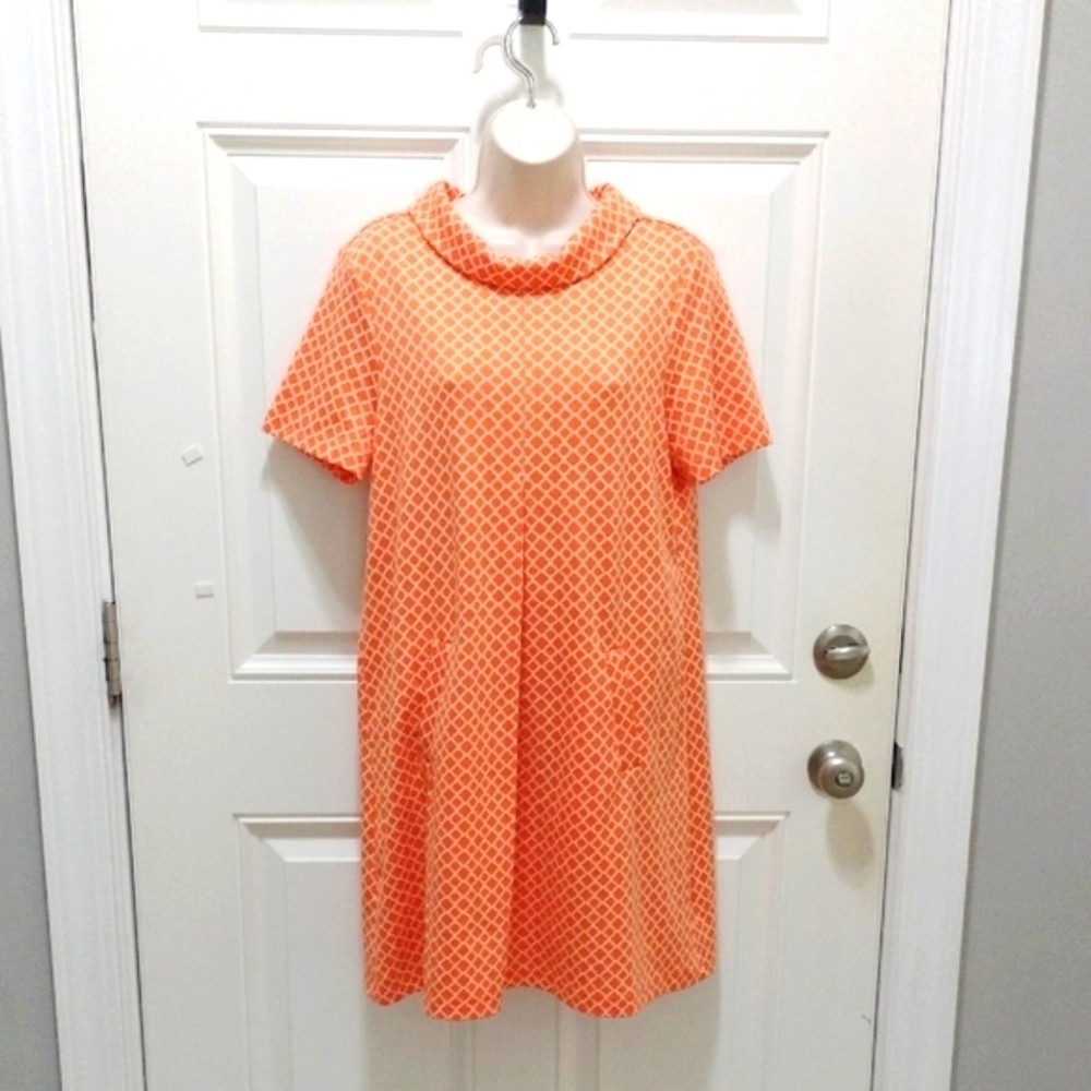 Tyler Boe Cowl Neck Orange Mini Dress Size M - Picture 2 of 9